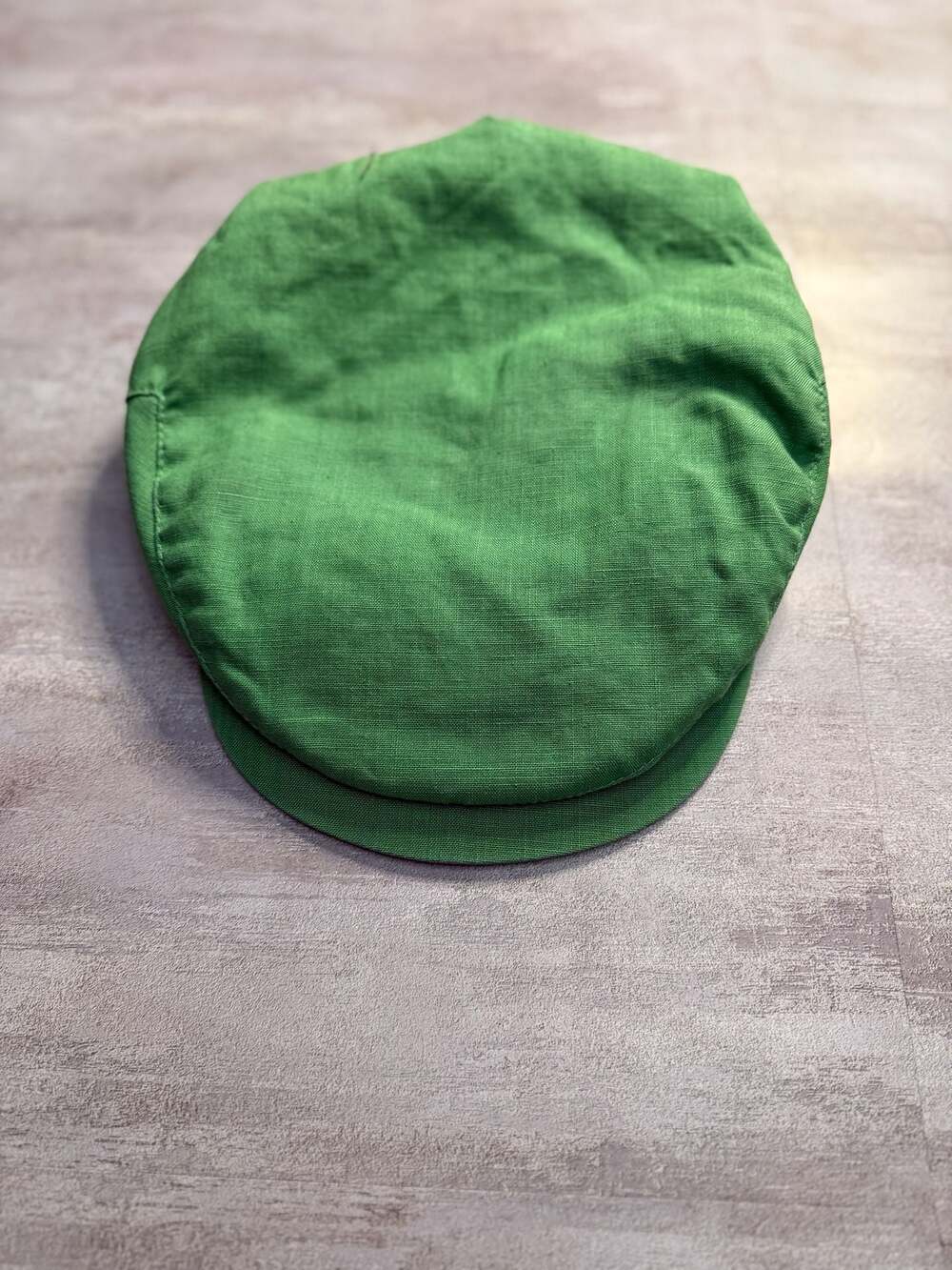 Vintage Green Linen Snapback Newsboy Flat Cap‎ Made In USA